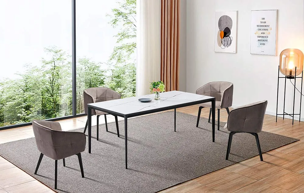 Стол обеденный Q-Home Аликанте, 160 см, керамика, нераскладной, DK-DT-2010-W-160