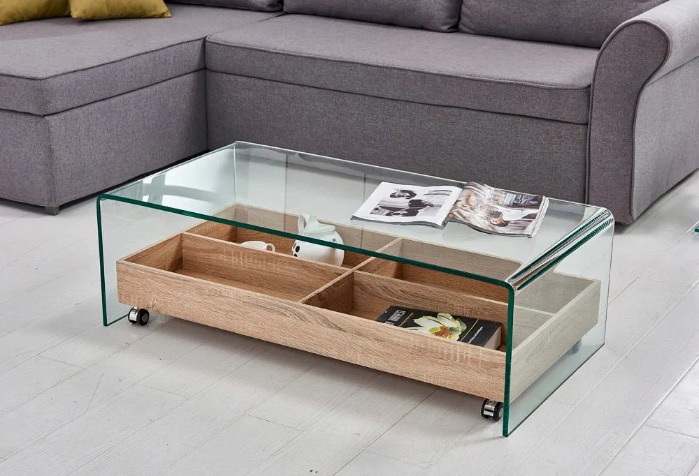 Журнальный стол Q-Home F-GW606, 110x55 см, стекло