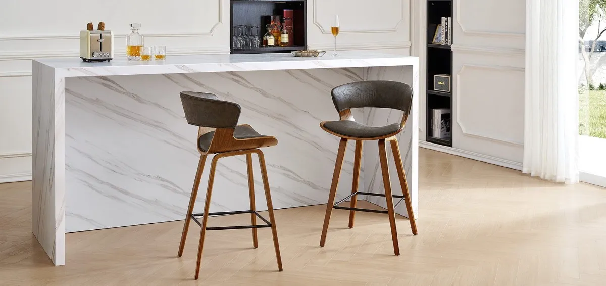Полубарный стул Q-Home JY3080-1109, экокожа, орех Полубарный стул Q-Home JY3080-1109, экокожа, орех