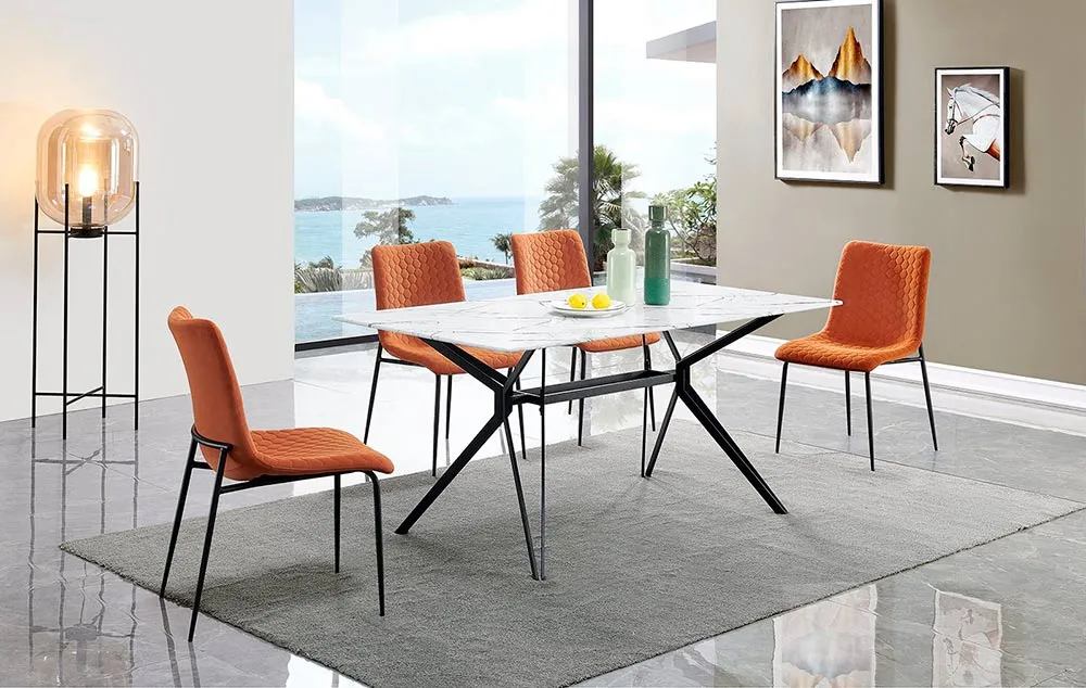 Стол обеденный Q-Home DT9307CW, 120 см, раздвижной, DT9307CW-120 Стол обеденный Q-Home Marbella, 160 см, искуственный мрамор,нераскладной, FSD1943
