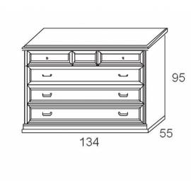 Комод низкий Maronese Venere avorio, 4 ящика