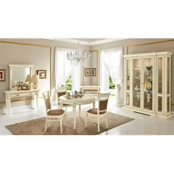 Стол обеденный 110/148 Palazzo Ducale Laccato Prama, круглый раздвижной 71BO54