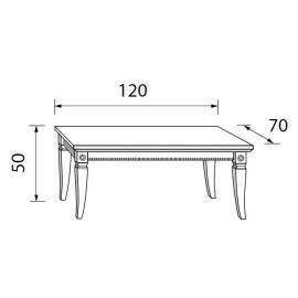 Стол журнальный 120х70 Palazzo Ducale Laccato Prama прямоугольный 71BO51