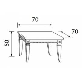 Стол журнальный 70х70 Palazzo Ducale Laccato Prama квадратный 71BO52
