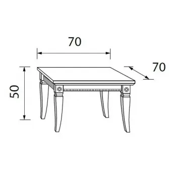Стол журнальный 70х70 Palazzo Ducale Laccato Prama квадратный 71BO52