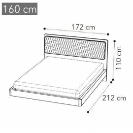 Кровать Camelgroup Maia 160x200, ткань MIRAGLIO COL. 205 FUMO