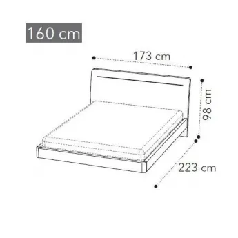 Кровать Camelgroup Maia LEGNO LUX 160x200, размеры