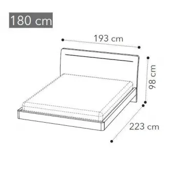 Кровать Camelgroup Maia LEGNO LUX 180x200, размеры