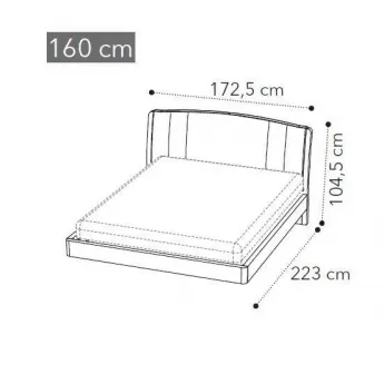 Кровать Camelgroup Maia TRENDY 160x200, экокожа NABUK COL.12, размеры