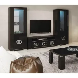 Витрина 1-дверная Status Armonia Black Lux