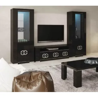 Витрина 1-дверная Status Armonia Black Lux