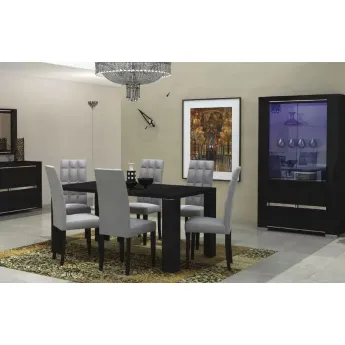 Стол обеденный 160х90 Status Armonia Black со стеклом прямоугольный