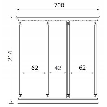 Комплект карнизов для стеновых панелей 60+40+60 см Palazzo Ducale Ciliegio Prama