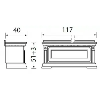 Тумба с откидной крышкой 40+60 см Palazzo Ducale Ciliegio Prama