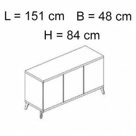 Буфет 3-дверный Status Treviso Grey