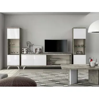 Тумба TV 4/D с открытой  полкой Status Treviso Grey