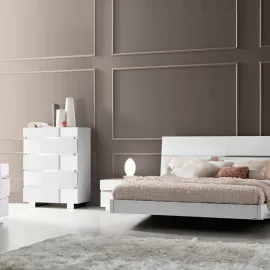 Комод высокий 5 ящиков Status Caprice White