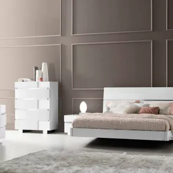 Комод высокий 5 ящиков Status Caprice White
