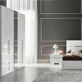 Шкаф 4 двери с зеркалом Status Caprice White