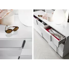 Комод высокий 5 ящиков Status Caprice White