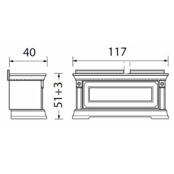 Тумба с откидной крышкой 40+60 см Palazzo Ducale Laccato Prama