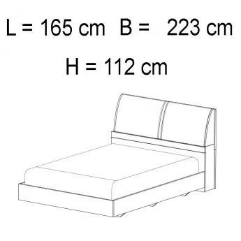 Кровать 154 x 203 Status Elite Grey, размеры
