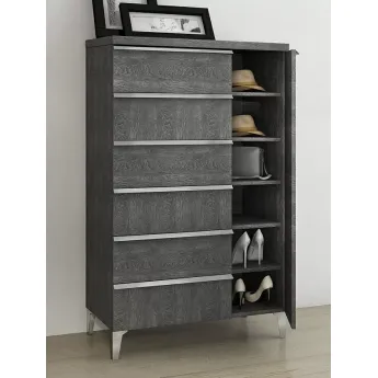 Комод высокий 5 ящиков Status Elite Grey