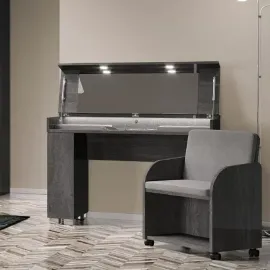 Кресло к туалетному столику Status Elite Grey обивка Croco 