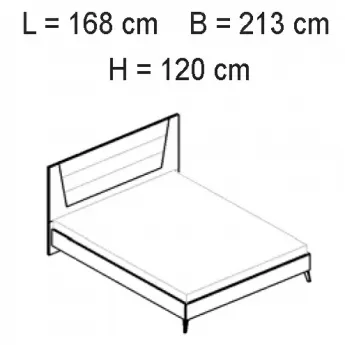 Кровать 154x203 Status Aura White, размеры