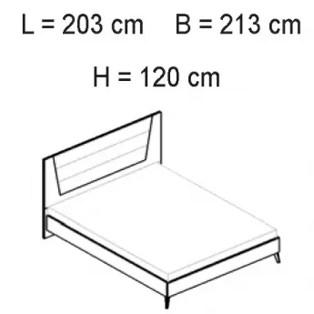 Кровать 198x203 Status Aura White, размеры