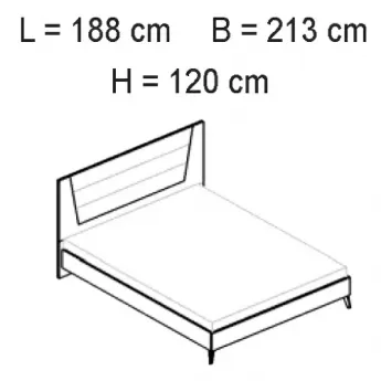 Кровать 180x203 Status Aura White, размеры