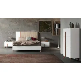 Комод высокий 5 ящиков Status Vega White