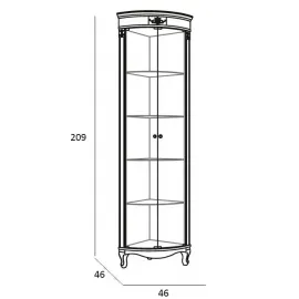 Витрина угловая Panamar 879.001, размеры