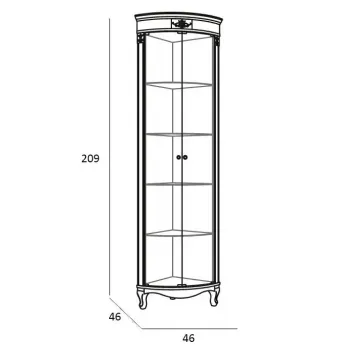 Витрина угловая Panamar 879.001, размеры