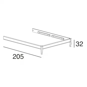 Каркас кровати 180 см без изножья Panamar 450.180