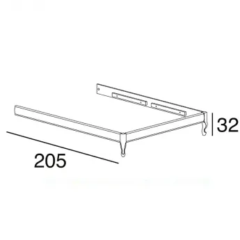 Каркас кровати 180 см без изножья Panamar 451.180