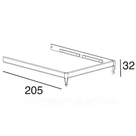 Каркас кровати 135 см без изножья Panamar 452.135