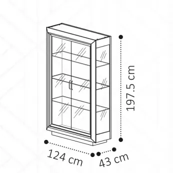 Витрина 2-дверная Camelgroup Elite Silver, 155VT2.02PL