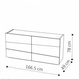 Комод Camelgroup Tekno, низкий с 6 ящиками, 156CMD.01PL