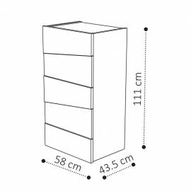 Комод высокий с 6 ящиками Camelgroup Tekno