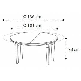 Стол обеденный круглый 101/136 Treviso Day Camelgroup