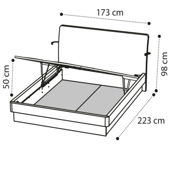 Кровать ECLISSE 160х200 с под.мех. Camelgroup Luna Noce 151LET.03NO
