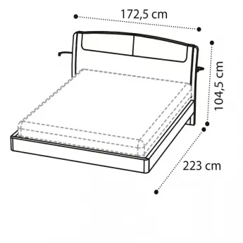 Кровать SINKRO 160х200 экокожа Castoro Camelgroup Luna Noce 151LET.14NO