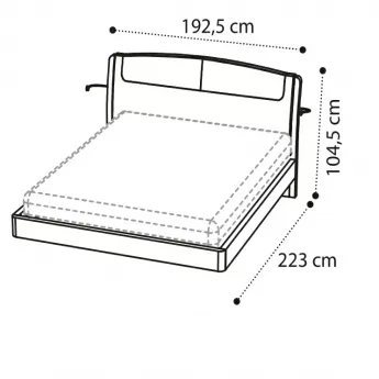 Кровать SINKRO 180х200 экокожа Castoro Camelgroup Luna Noce 151LET.15NO