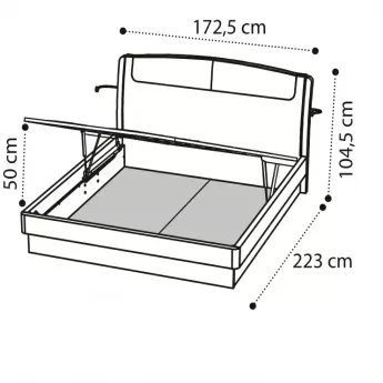 Кровать SINKRO 160х200 с под.мех. экокожа Castoro Camelgroup Luna Noce 151LET.16NO