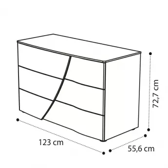 Комод низкий 3 ящ. Camelgroup Luna Noce 151CMS.01NO