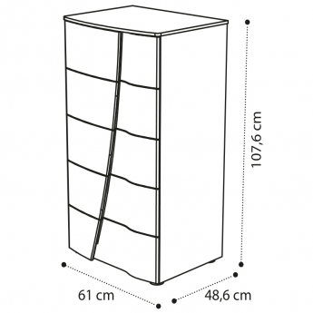 Комод высокий 5 ящ. Camelgroup Luna Noce 151SET.01NO