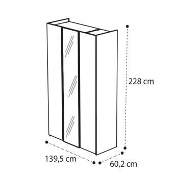 Шкаф 3-х дверный с зеркалами Camelgroup Luna Noce 151AR3.02NO