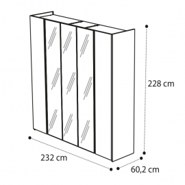 Шкаф 5-дверный Camelgroup Luna Noce с зеркалами 151AR5.02NO