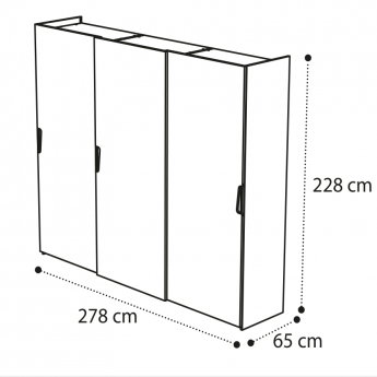Шкаф-купе 3-х дверный Camelgroup Luna Noce 151ARS.02NO